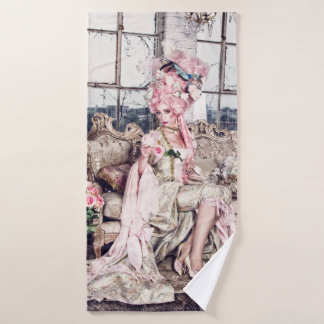 Pink Lady bath towel set, Virginia Rose Collection