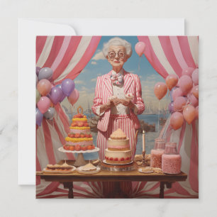 Pink Lady Birthday Party Invitation