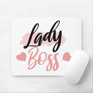 Pink lady boss wording mouse pad