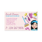 Pink Lady Cartoon Cleaning Service Janitorial