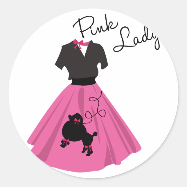 Pink Lady Classic Round Sticker (Front)