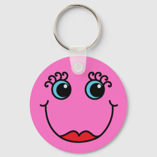 Pink Lady Face Keychain