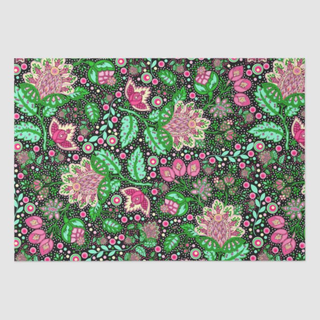 Pink Lady Slipper Flower NH State Wildflower Tissue Paper (Front)