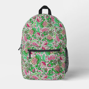 Pink Lady Slipper Flower NH State Wildflower White Printed Backpack