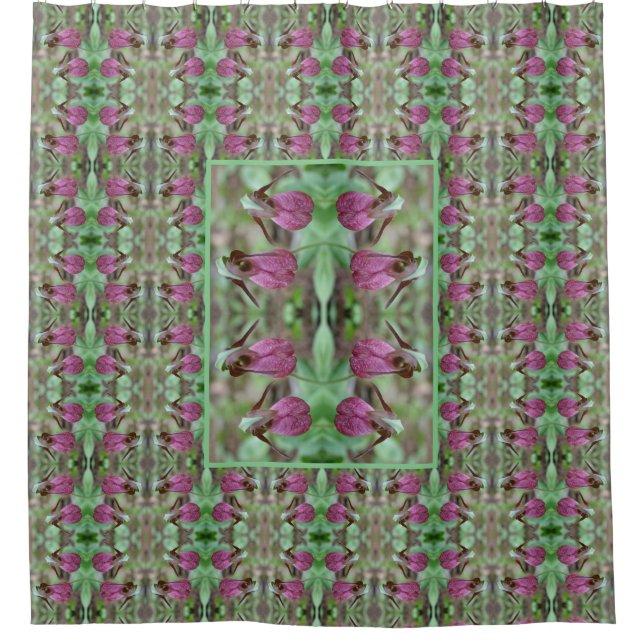 Pink Lady Slipper Orchid Flowers Abstract (Front)