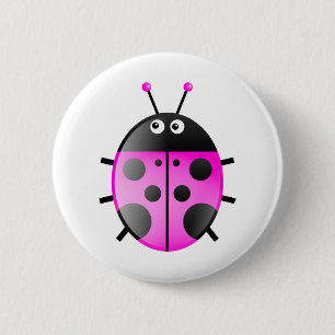 Pink Ladybug 2 Inch Round Button