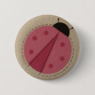 pink ladybug 2 inch round button