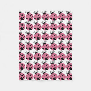 Pink Ladybug Fleece Blanket