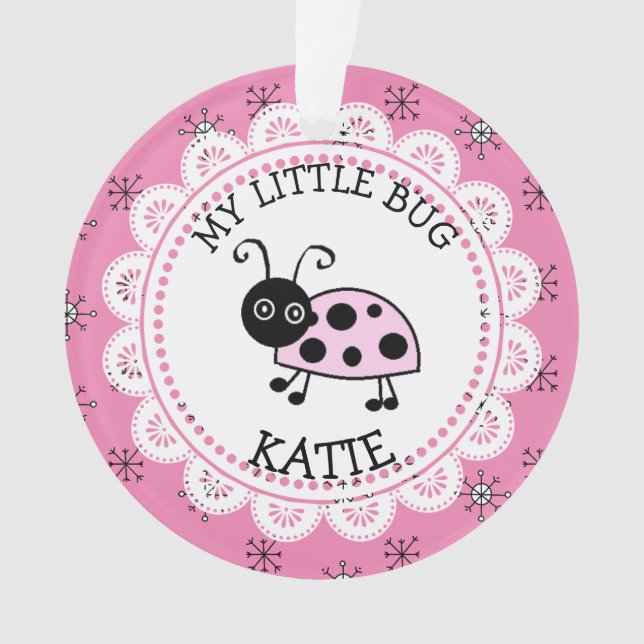 Pink Ladybug Message personnel Keys de Noël (devant)