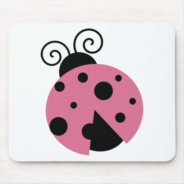 Pink Ladybug Mouse Pad (Front)