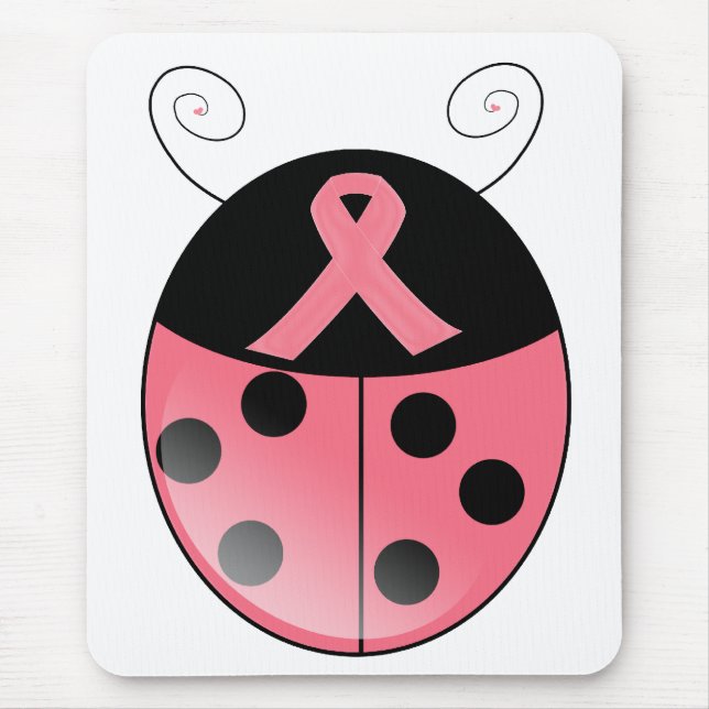Pink Ladybug Mouse Pad (Front)