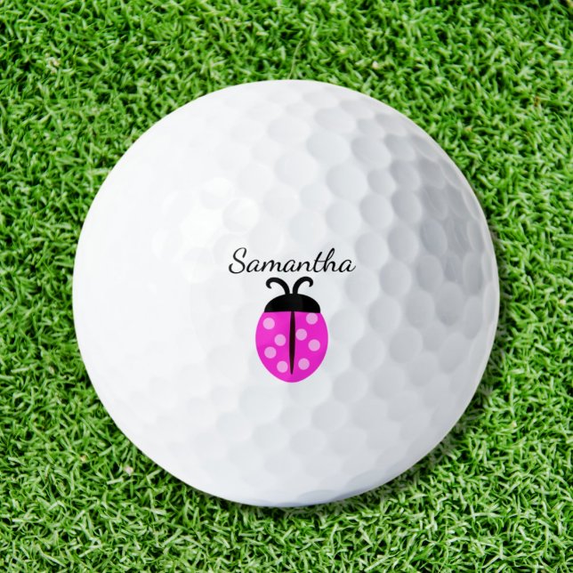Pink Ladybug Name  Golf Balls (Creator Uploaded)