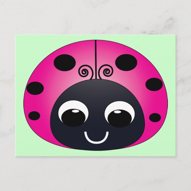 Pink Ladybug Postcard (Front)