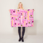 Pink ladybugs bees and hearts girls custom name