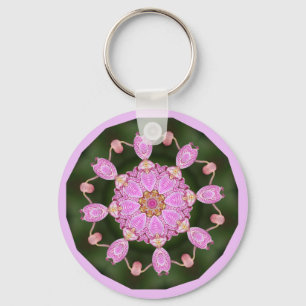 Pink Ladybugs Dancing Queen Bee Pink Orchid Keychain