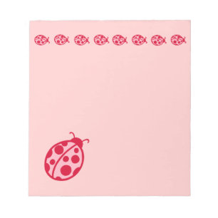 Pink Ladybugs Notepad