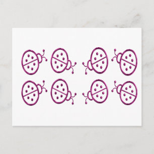 Pink Ladybugs Postcard