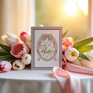 Pink Lamb of God Easter Card