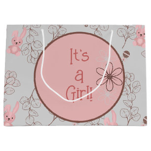 Pink lapin bébé sac cadeau de douche
