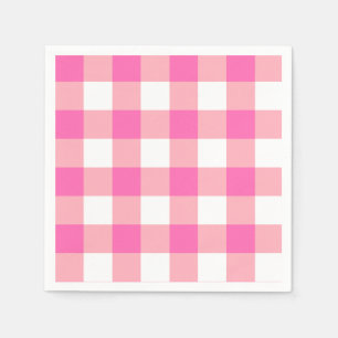 Pink Large Gingham Plaid Checks Napkin