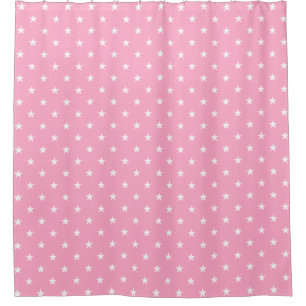 Pink Large Stars Shower Curtain