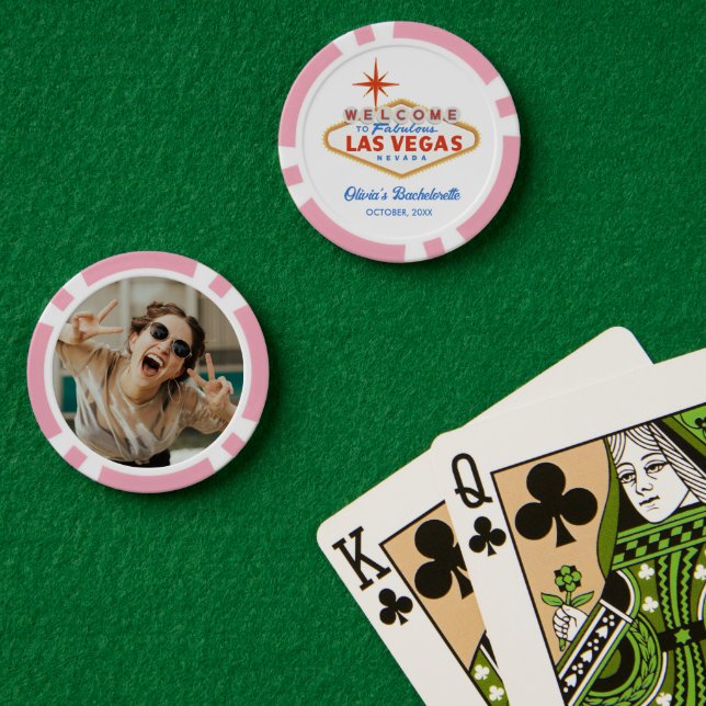 Pink Las Vegas Bachelorette Favour Poker Chips (Poker Table (Double))