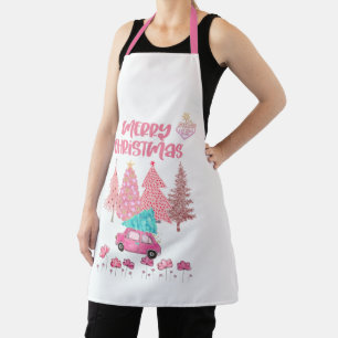 Pink Las Vegas Christmas Trees Apron