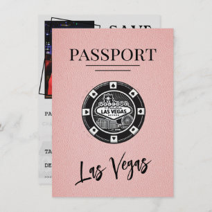 Pink Las Vegas Passport Save The Date
