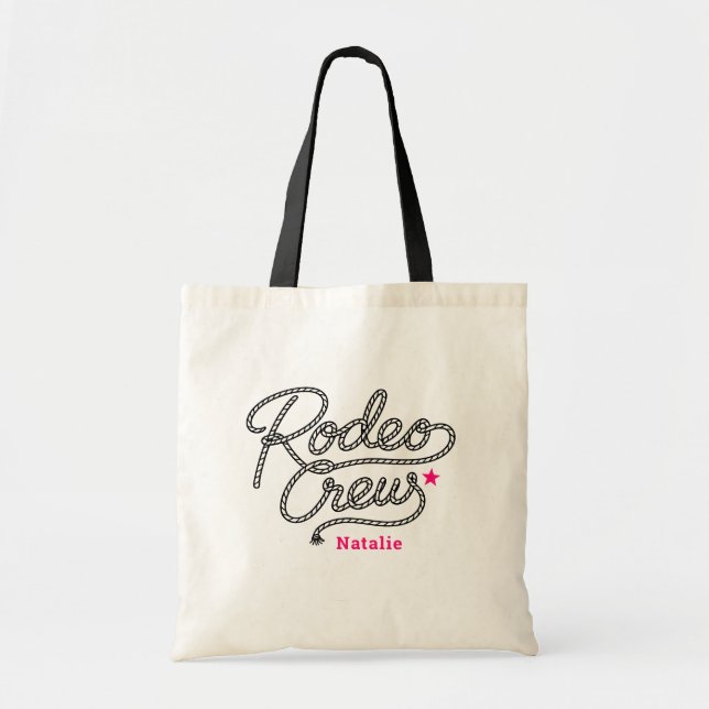 Pink Last Rodeo Western Bach Party Tote Bag (Front)