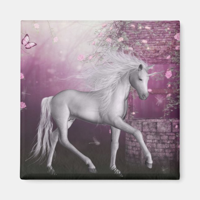 pink last unicorn magnet (Front)