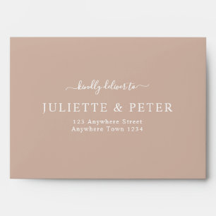 Pink latte Colour w/ Return Address 5x7 Envelope