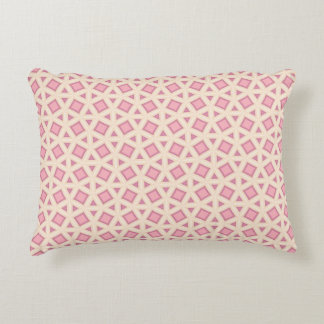 Pink Lattice Geometry Pattern Accent Pillow