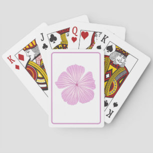 Pink Lavatera Flower Playing Cards