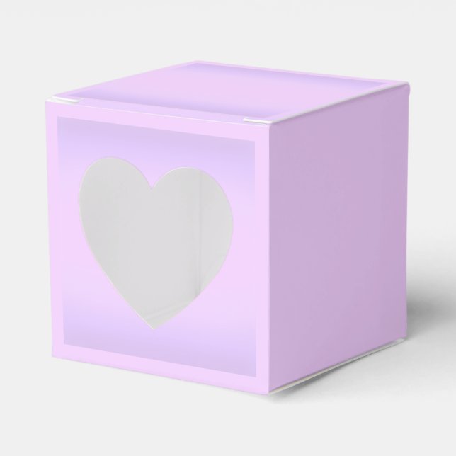 Pink Lavender Heart Wedding Favor Box (Front Side)