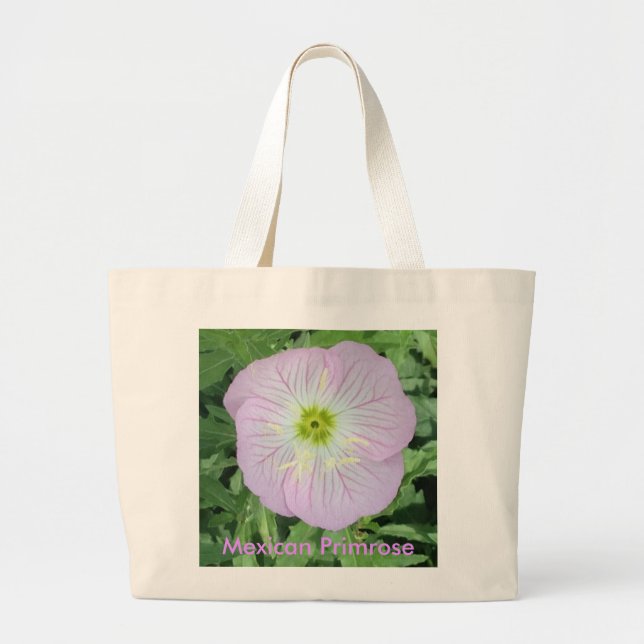 Pink Lavender Mexican Primrose Flower Tote Bags (Front)