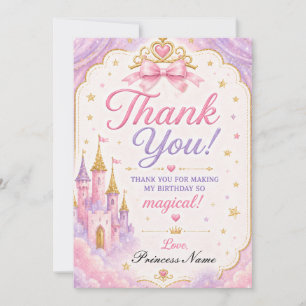 Pink Lavender Princess  Thank You Card
