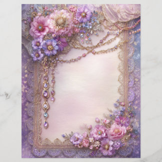 Pink Lavender Vintage Junk Journal Scrapbook Paper