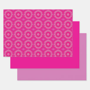 Pink Lavender White Wrapping Paper Sheet