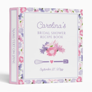 Pink & Lavender Wildflowers Cookbook Binder