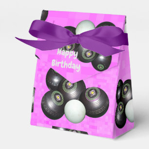 Pink Lawn Bowls Birthday, Favour Box