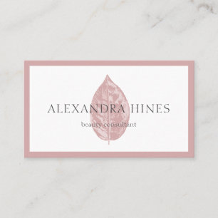 pink leaf business card