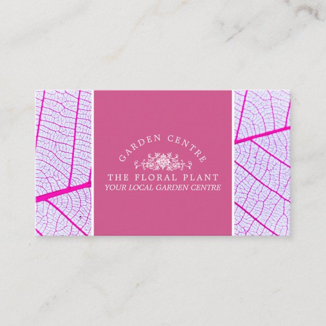 Pink Leaf, Garden Center, Horticulturist Business Card (Front)
