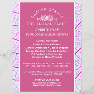 Pink Leaf, Garden Centre, Horticulturist Flyer