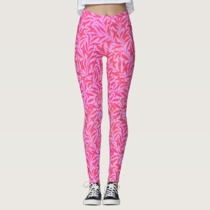 Pink Leaf Leggings