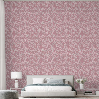 Pink Leaf Pattern 2" * 10" Custom Textured Vinyl Wallpaper