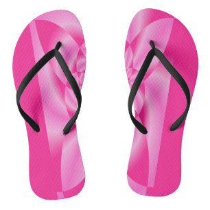 Pink Leaf Petal Flip Flops