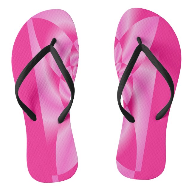 Pink Leaf Petal Flip Flops (Footbed)