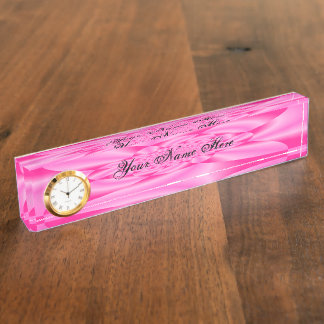 Pink Leaf Petal Nameplate