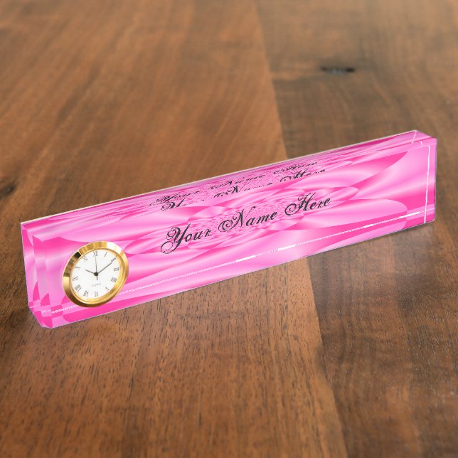 Pink Leaf Petal Nameplate (Side)
