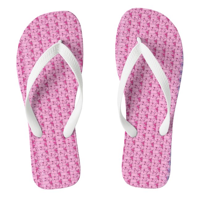 Pink Leafs Flip Flops (Footbed)